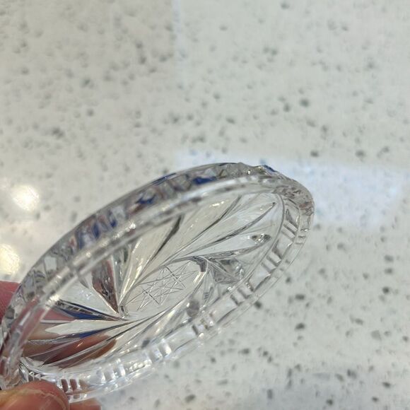 Crystal Coaster Bohemian Pinwheel & Star Pattern 3” Wide - Picture 6 of 7